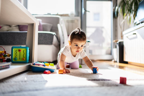 istock Happy baby is crawling 1222785867