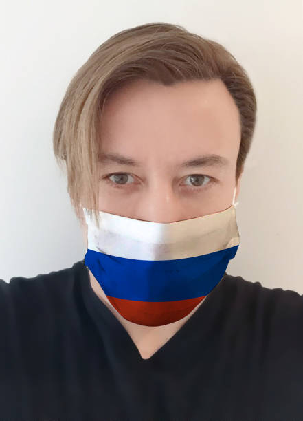 istock Young Man With French Flag Mask 1222787975