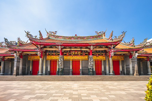 Facade view of Hsing Tian Kong temple in taipei