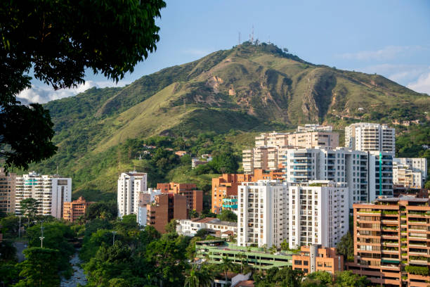 vista del centro della città di cali in colombia - colombiano foto e immagini stock