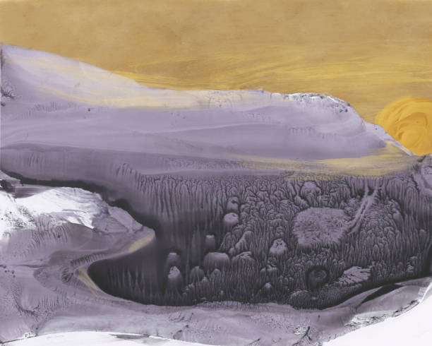 istock the lilac mountains at orange sunset, mountain range illustration 1222792651
