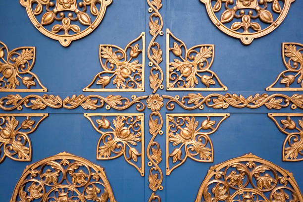 istock ornate art pattern on the church door 1222792749