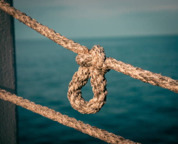 istock Marine rope knot closeup 1222793676