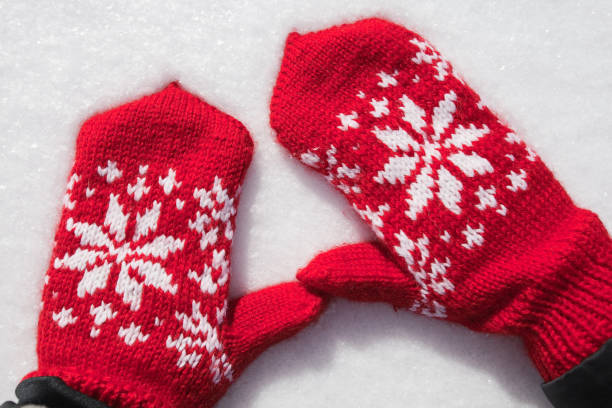 istock hands in mittens on the snow 1222793734