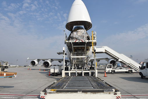 Cargo airplane loading