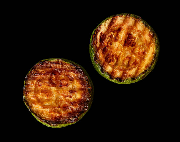 Two slices of zucchini grill