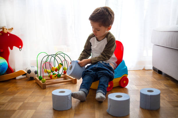 istock Cute toddler boy, potty training 1222797553