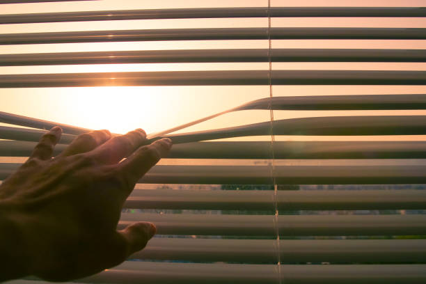 Close-up view of looking through shutter