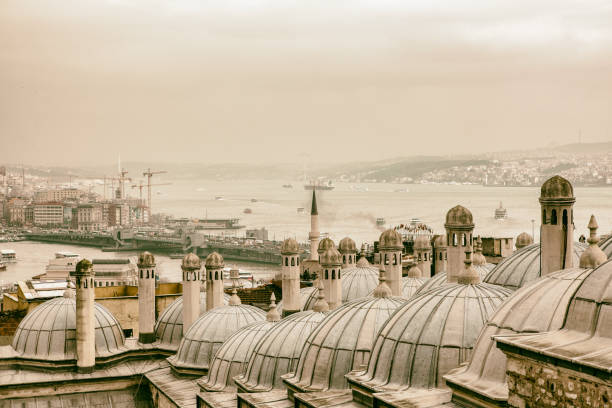 Suleymaniye Mosque seeing Galata Tower and Bosphorus