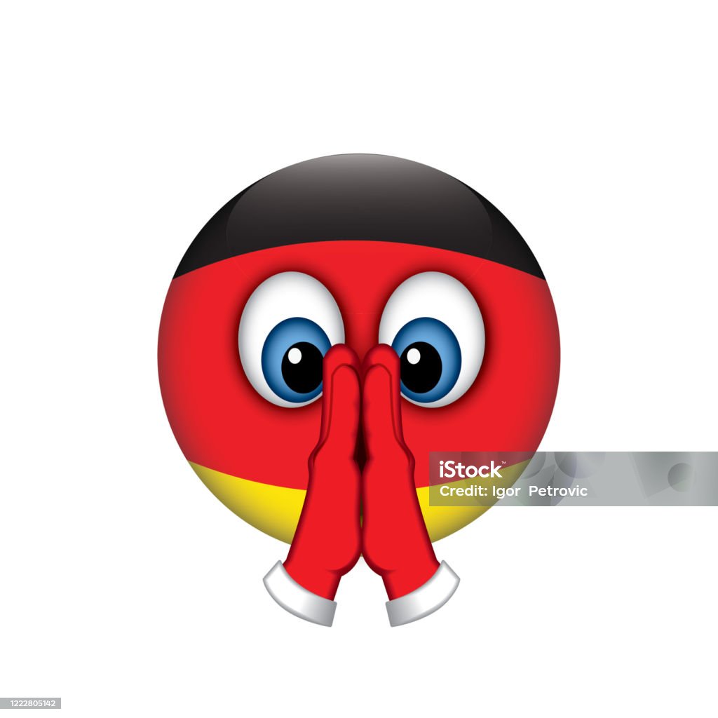 Germany Emoji Praying Folded Hands Emoticon Isolated Vector Illustration Stock Illustration