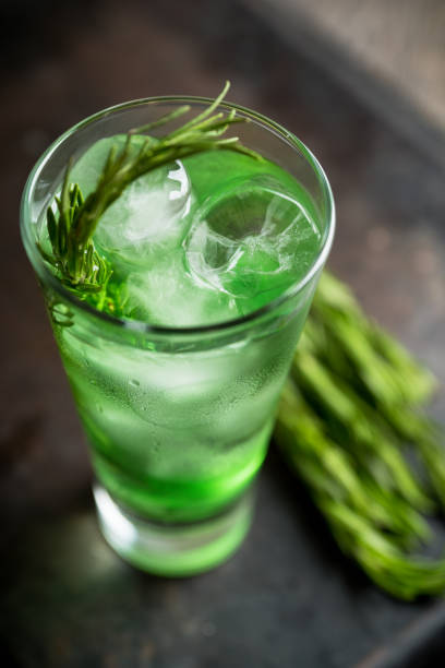 istock Sweet tequila based green cocktail with tarragon and rosemary 1222806825
