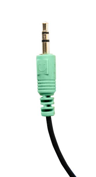 istock Audio and mic banana jacks on white 1222808807