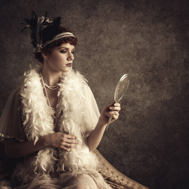 istock Retro woman looking in the mirror 1222808916