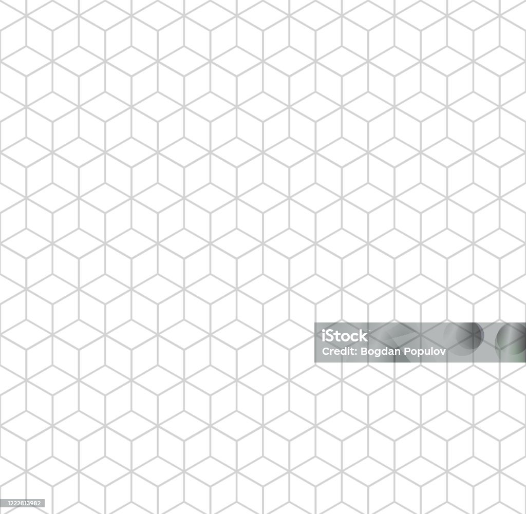 Seamless Hexagonal Grid Pattern Vector Background Hexaganal Cube ...