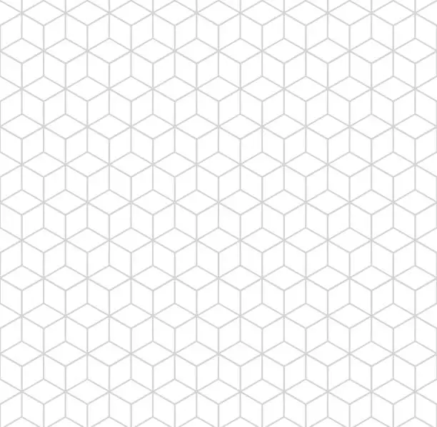 Vector illustration of Seamless hexagonal grid pattern. Vector background hexaganal cube elements.