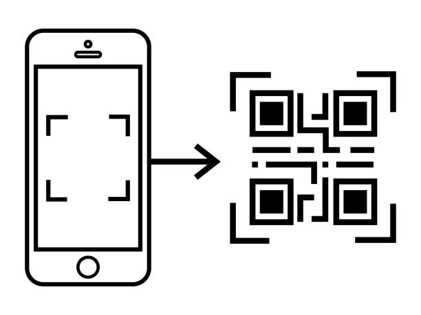 stockillustraties, clipart, cartoons en iconen met qr smart phone scancode. controleer het pictogram codevector. digitale technologie, barcode. - medische scan