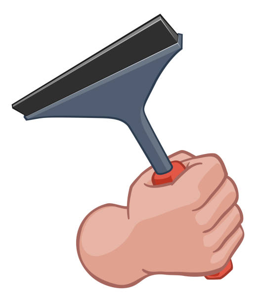Window Cleaner Hand Fist Holding Squeegee Cartoon Stock Illustration -  Download Image Now - Three Dimensional, Window Washer, Art - iStock