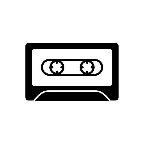 ilustraciones, imágenes clip art, dibujos animados e iconos de stock de diseño de plantilla vectorial plana icono de casete de moda - retro revival music audio cassette old