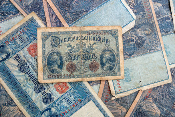 istock some old historical German banknotes lie spread out on a table 1222819857