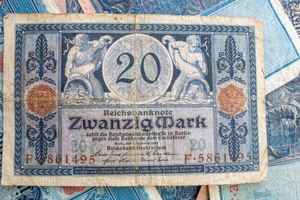 istock some old historical German banknotes lie spread out on a table 1222819866