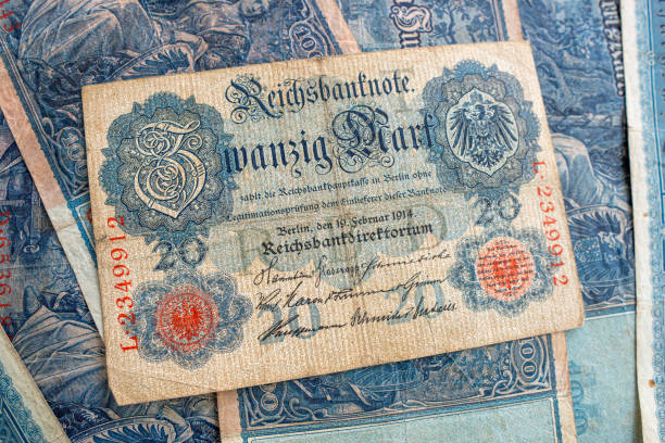istock some old historical German banknotes lie spread out on a table 1222819869