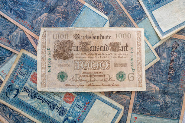 istock some old historical German banknotes lie spread out on a table 1222819874