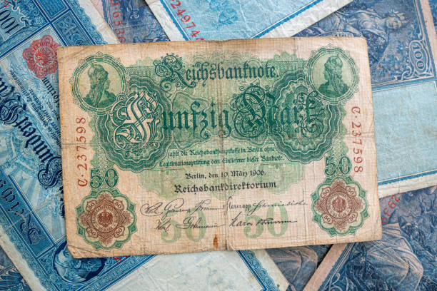 istock some old historical German banknotes lie spread out on a table 1222819877