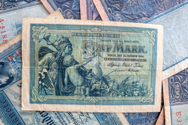 istock some old historical German banknotes lie spread out on a table 1222819880
