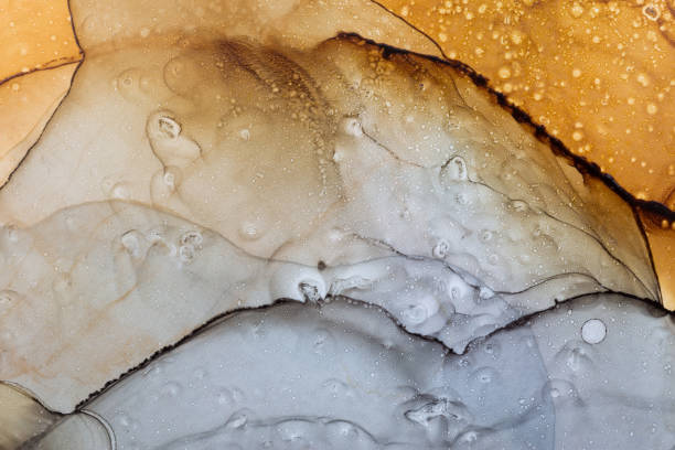 istock Planetary surface abstract texture background. Alcohol Ink Artwork. Modern contemporary art. Hand painted alcohol ink texture 1222821561