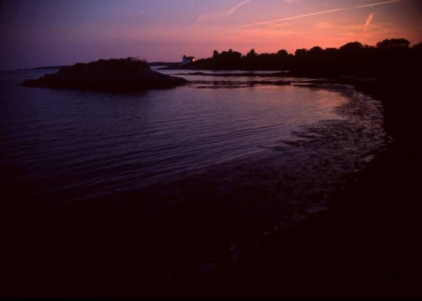 Beautiful sunset along the coast of Maine