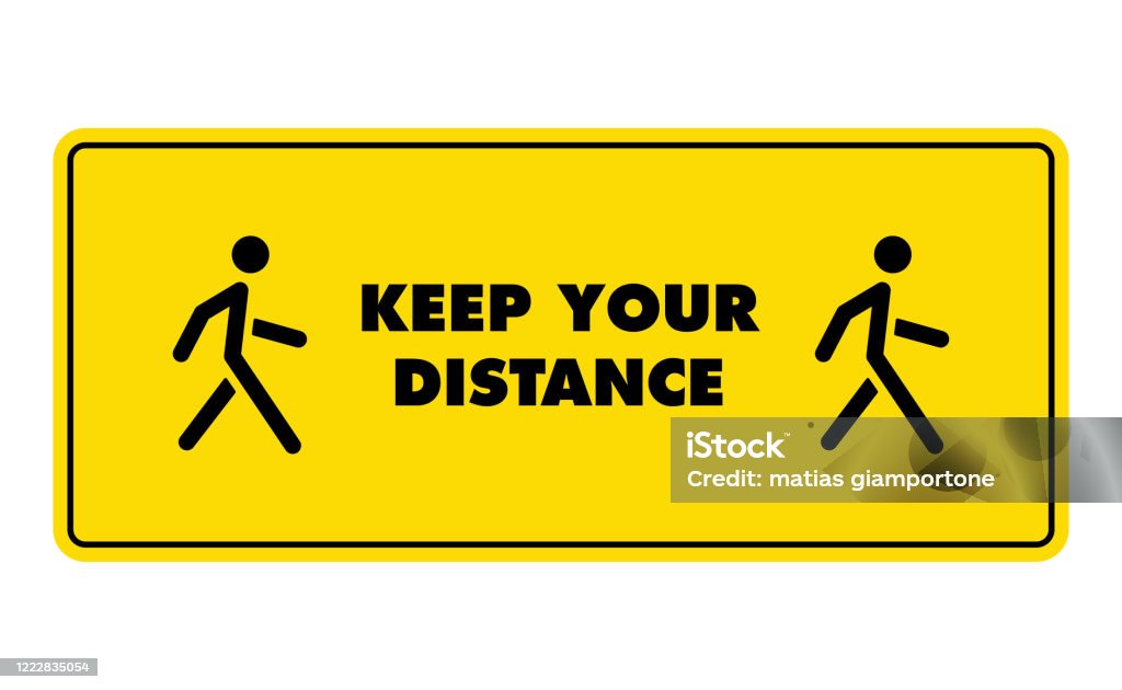 Clip Distance Sign Keep Your Distance Sign Stock Illustration - Download Image Now ...
