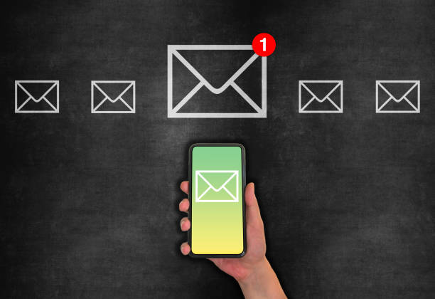 istock Concept of email receiving and sending on blackboard 1222836391