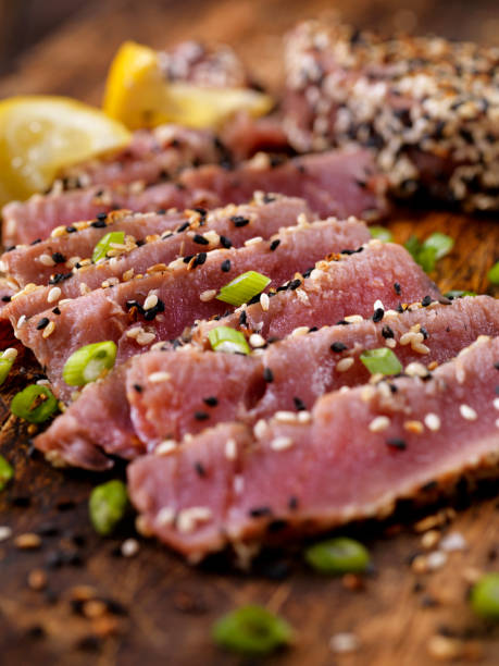 istock Sesame Seed Crusted Seared Ahi Tuna Fillet 1222836746