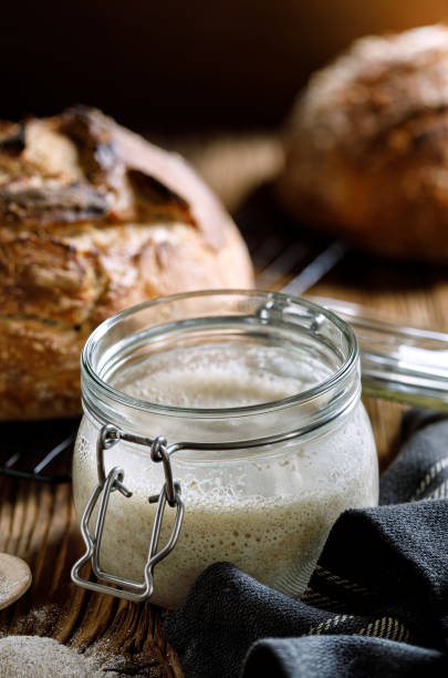 istock A jar with active rye sourdough for baking bread on a wooden table 1222837321