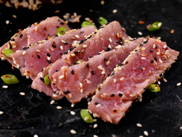 istock Sesame Seed Crusted Seared Ahi Tuna Fillet 1222837352