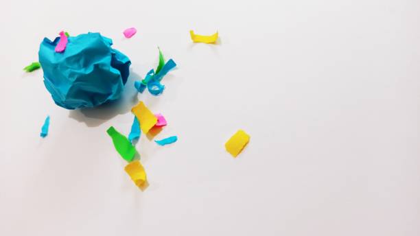 istock Torn of multi color small paper scattered randomly 1222841743