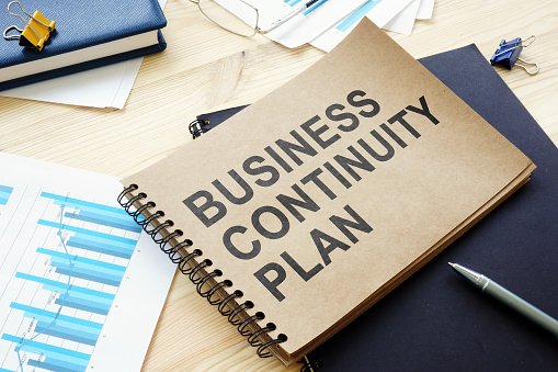 BCP Plan de continuidad del negocio está sobre la mesa. photo