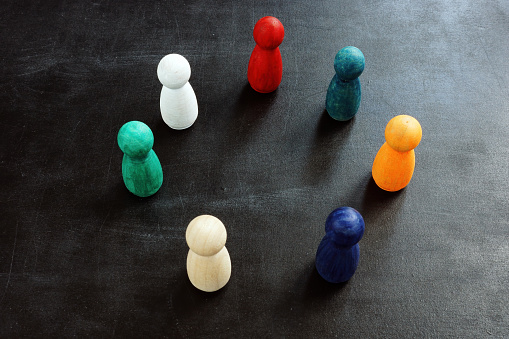 Colorful figures as a concept of diversity.