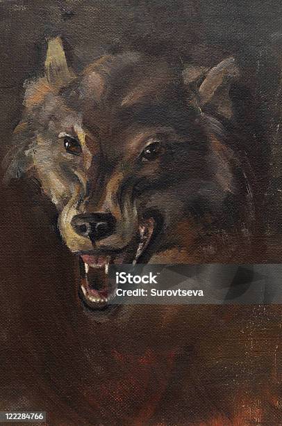 Vetores de Lobo e mais imagens de Pintura de Belas Artes - Pintura de Belas Artes, Amarelo, Animal