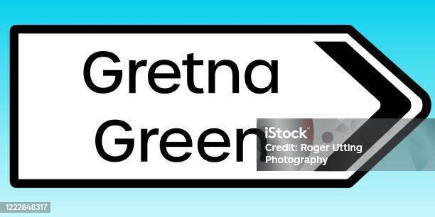그레트나 그린을 가리키는 영국 도로 표지판의 그래픽 조명 0명에 대한 스톡 벡터 아트 및 기타 이미지 - 0명, 교통 신호 표지판, 그레트나 그린