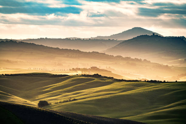 istock Sunny landscape from Val d'Orcia, Tuscany, Italy 1222850851