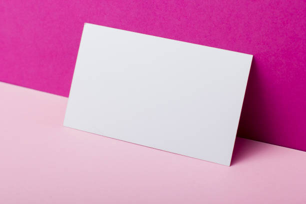 istock Business cards blank. Mockup on color background. Flat Lay. copy space for text 1222852160