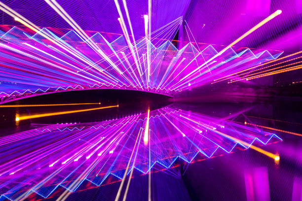 istock Colorful electric lights motion abstract background 1222853562