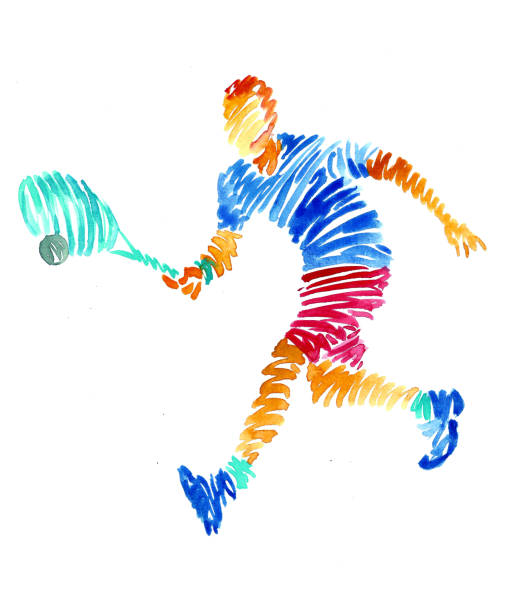 Tennis player watercolor Tennis player watercolor tennis tournament stock illustrations