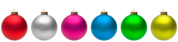 istock Six Christmas Balls Different Colors 1222856722
