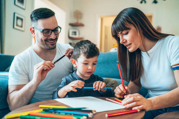 istock Family Drawing together 1222856806