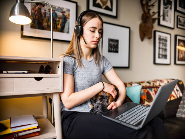istock COVID-19, working online from home 1222859618