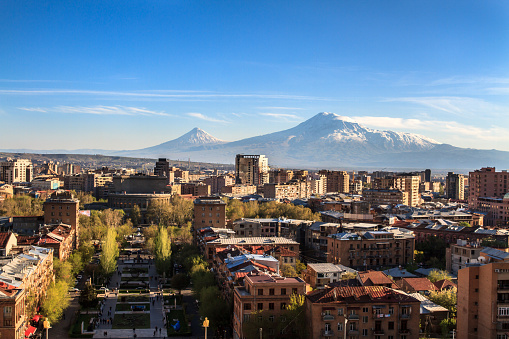 Yerevan cityscape and Mount Ararat