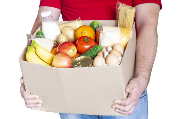 istock Food box in male hands 1222861295