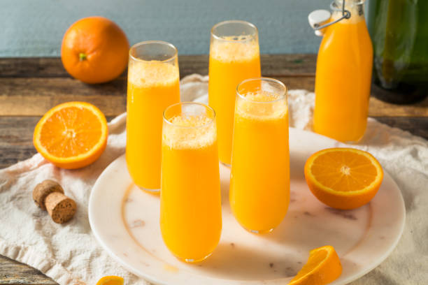 istock Boozy Champagne Mimosa with Orange Juice 1222862421
